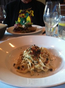 fettucini with the lamb in the background 